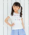 子供服 女の子 綿100％アクセサリー小物プリントTシャツ オフホワイト(11) モデル画像4