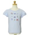 子供服 女の子 綿100％アクセサリー小物プリントTシャツ ブルー(61) トルソー正面