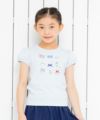 子供服 女の子 綿100％アクセサリー小物プリントTシャツ ブルー(61) モデル画像アップ