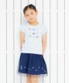 子供服 女の子 綿100％アクセサリー小物プリントTシャツ ブルー(61) モデル画像4