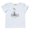 子供服 女の子 綿100％女の子＆風船プリントTシャツ オフホワイト(11) 正面