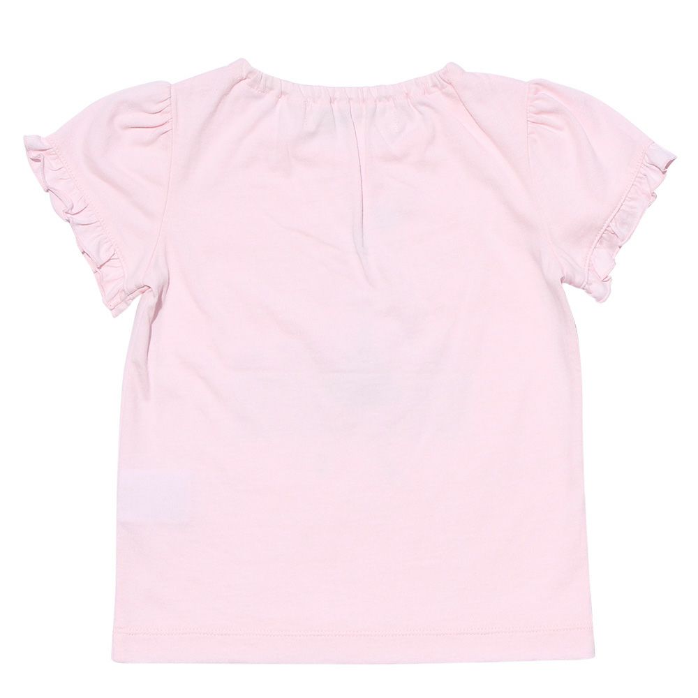 ベビー服 女の子 ベビーサイズ綿100％女の子＆風船プリントTシャツ ピンク(02) 背面