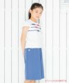 子供服 女の子 綿100％リボン付きフレアースリーブTシャツ オフホワイト(11) モデル画像2