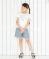 子供服 女の子 綿100％貝殻モチーフTシャツ オフホワイト(11) モデル画像2