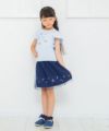 子供服 女の子 綿100％貝殻モチーフTシャツ ブルー(61) モデル画像4
