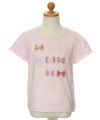 子供服 女の子 綿100％リボンモチーフフリル袖Tシャツ ピンク(02) トルソー正面