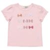 子供服 女の子 綿100％リボンモチーフフリル袖Tシャツ ピンク(02) 正面