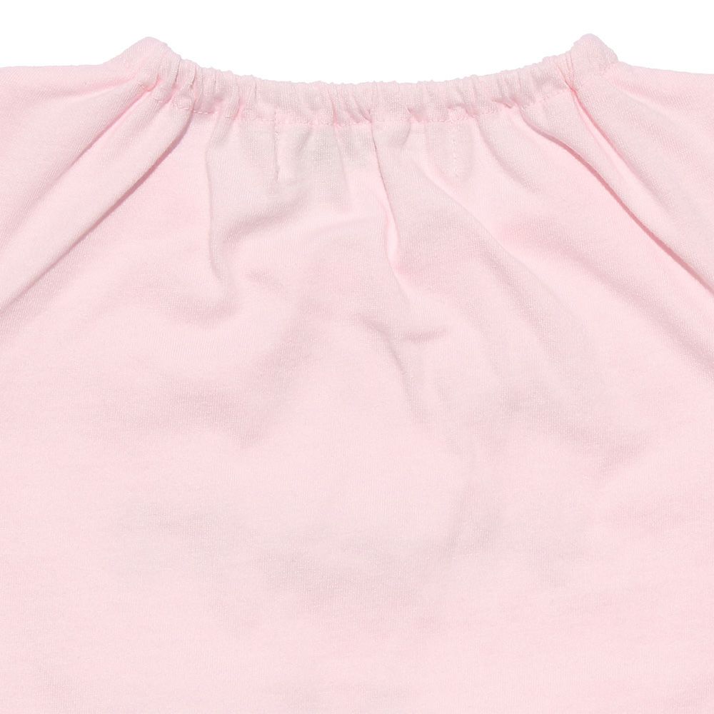 ベビー服 女の子 ベビーサイズ綿100％リボンモチーフフリル袖Tシャツ ピンク(02) デザインポイント2