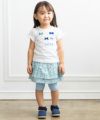 ベビー服 女の子 ベビーサイズ綿100％リボンモチーフフリル袖Tシャツ オフホワイト(11) モデル画像