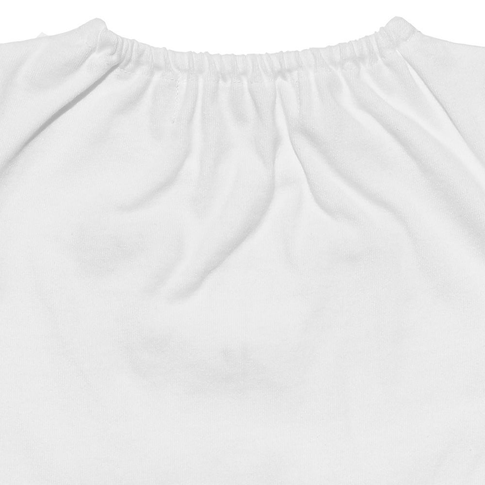 ベビー服 女の子 ベビーサイズ綿100％リボンモチーフフリル袖Tシャツ オフホワイト(11) デザインポイント2