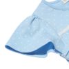 子供服 女の子 綿100％水玉ドット柄フリル＆リボンつきTシャツ ブルー(61) デザインポイント2