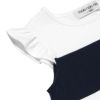 子供服 女の子 綿100％ボーダー切替音符モチーフTシャツ ネイビー(06) デザインポイント2