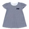 子供服 女の子 綿100％ボーダー柄バックリボンつきTシャツ ネイビー(06) 正面