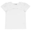 子供服 女の子 綿100％ラインストーンロゴTシャツ オフホワイト(11) 正面