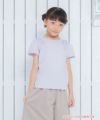 子供服 女の子 綿100％ラインストーンロゴTシャツ パープル(91) モデル画像1