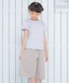 子供服 女の子 綿100％ラインストーンロゴTシャツ パープル(91) モデル画像2
