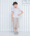 子供服 女の子 綿100％ラインストーンロゴTシャツ パープル(91) モデル画像3