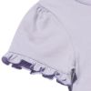 子供服 女の子 綿100％きらきらラメコスメプリントフリルつきTシャツ パープル(91) デザインポイント2