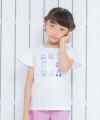 子供服 女の子 綿100％バレエシューズプリントTシャツ オフホワイト(11) モデル画像1