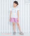 子供服 女の子 綿100％バレエシューズプリントTシャツ オフホワイト(11) モデル画像2