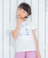 子供服 女の子 綿100％バレエシューズプリントTシャツ オフホワイト(11) モデル画像4