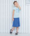 子供服 女の子 綿100％バレエシューズプリントTシャツ ブルー(61) モデル画像3