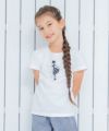 子供服 女の子 綿100％女の子＆ロゴプリントTシャツ オフホワイト(11) モデル画像アップ