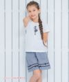 子供服 女の子 綿100％女の子＆ロゴプリントTシャツ オフホワイト(11) モデル画像1