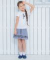 子供服 女の子 綿100％女の子＆ロゴプリントTシャツ オフホワイト(11) モデル画像4