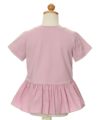 子供服 女の子 綿100％リボンつき異素材ギャザー切り替えTシャツ ピンク(02) トルソー背面