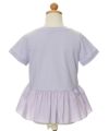 子供服 女の子 リボン付き異素材ギャザー切り替えTシャツ パープル(91) トルソー背面