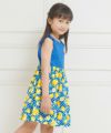 子供服 女の子 日本製綿100％レモンプリントワンピース ブルー(61) モデル画像2
