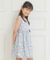 子供服 女の子 日本製綿100％花柄リボンつきワンピース パープル(91) モデル画像1