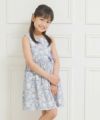 子供服 女の子 日本製綿100％花柄リボンつきワンピース パープル(91) モデル画像2