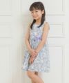 子供服 女の子 日本製綿100％花柄リボンつきワンピース パープル(91) モデル画像4