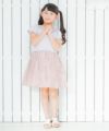 子供服 女の子 襟付き花柄ドッキングワンピース パープル(91) モデル画像2