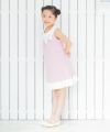 子供服 女の子 綿100％リボン付きAラインワンピース ピンク(02) モデル画像3
