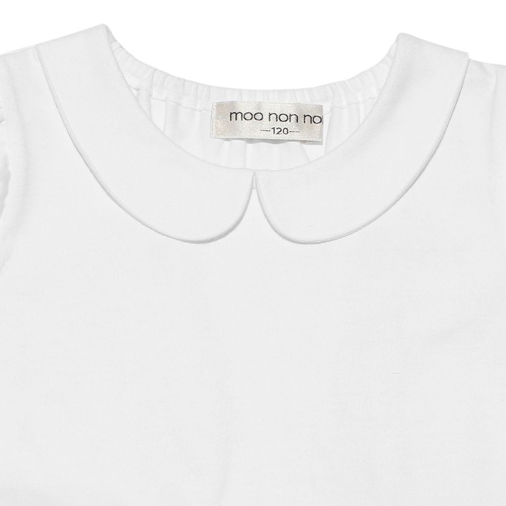 子供服 女の子 ストライプ柄音符プリント襟付きドッキングワンピース ブルー(61) デザインポイント1