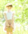 ベビー服 女の子 ベビーサイズお花つきフリル袖ワンピース