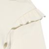 子供服 女の子 綿100％女の子＆ロゴプリントフリルTシャツ オフホワイト(11) デザインポイント2