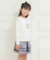 子供服 女の子 綿100％女の子＆ロゴプリントフリルTシャツ オフホワイト(11) モデル画像3