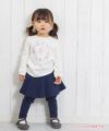 ベビー服 女の子 綿100％ベビーサイズバレエモチーフTシャツ オフホワイト(11) モデル画像全身