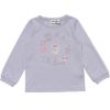 ベビー服 女の子 綿100％ベビーサイズバレエモチーフTシャツ パープル(91) 正面