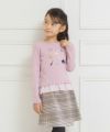 子供服 女の子 音楽会モチーフつきチュールフリルTシャツ ピンク(02) モデル画像3