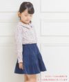 子供服 女の子 綿100％シャツコールティアードスカート ネイビー(06) モデル画像1