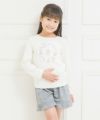 子供服 女の子 裾フリルグレンチェックキュロットパンツ ホワイト×ブラック(10) モデル画像2