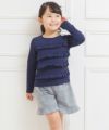 子供服 女の子 裾フリルグレンチェックキュロットパンツ ホワイト×ブラック(10) モデル画像4