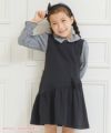 子供服 女の子 リボン付きギャザーワンピース ブラック(00) モデル画像1