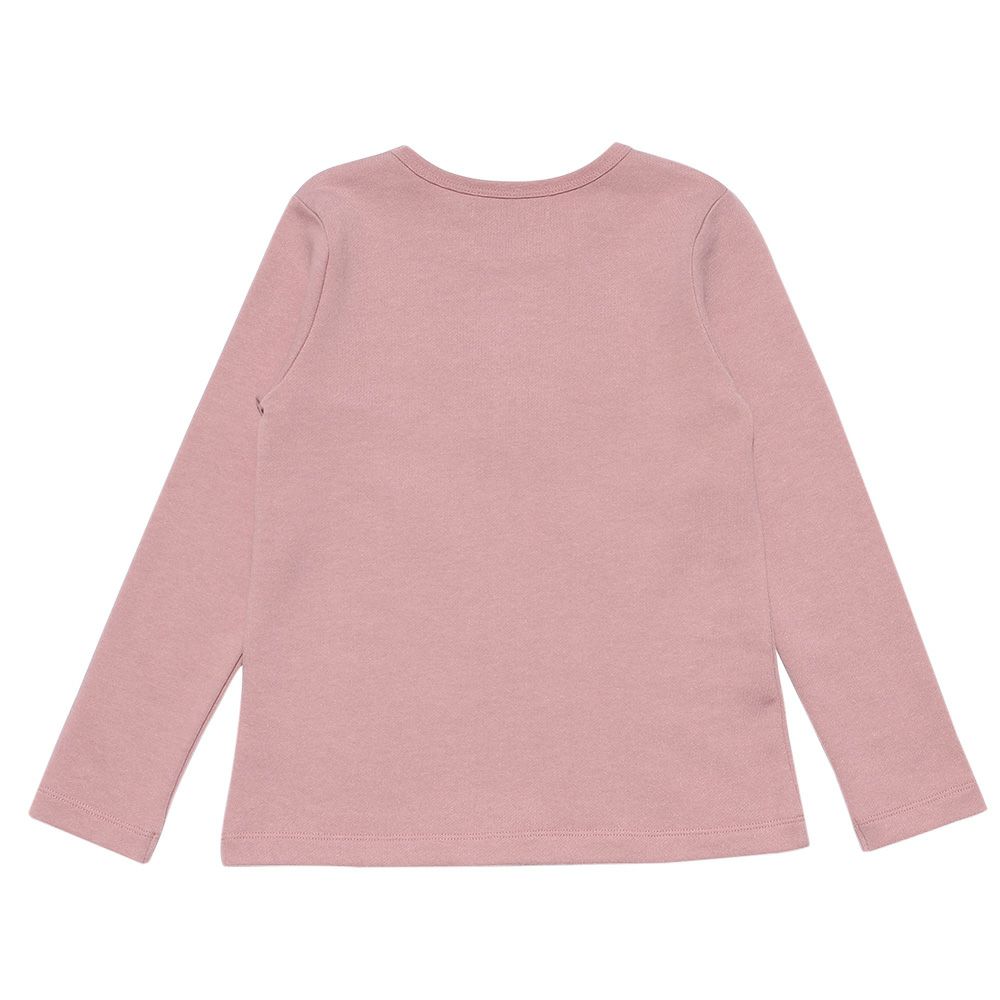子供服 女の子 バレエモチーフ＆リボン＆お花付き裏毛トレーナー ピンク(02) 背面