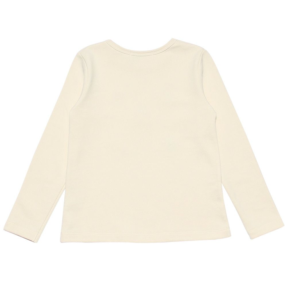 子供服 女の子 バレエモチーフ＆リボン＆お花付き裏毛トレーナー アイボリー(12) 背面